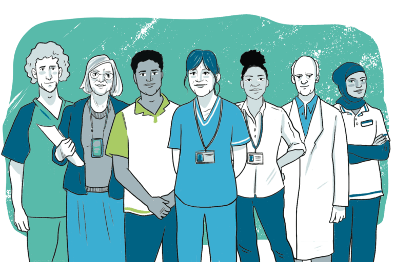 haemophilia multidisciplinary care team illustration